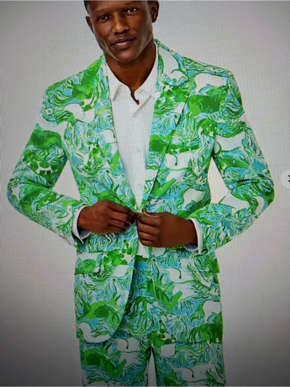 NWT Lilly Pulitzer Men's Stuff Flagler Blazer Capri Blue Galloping Gals 40